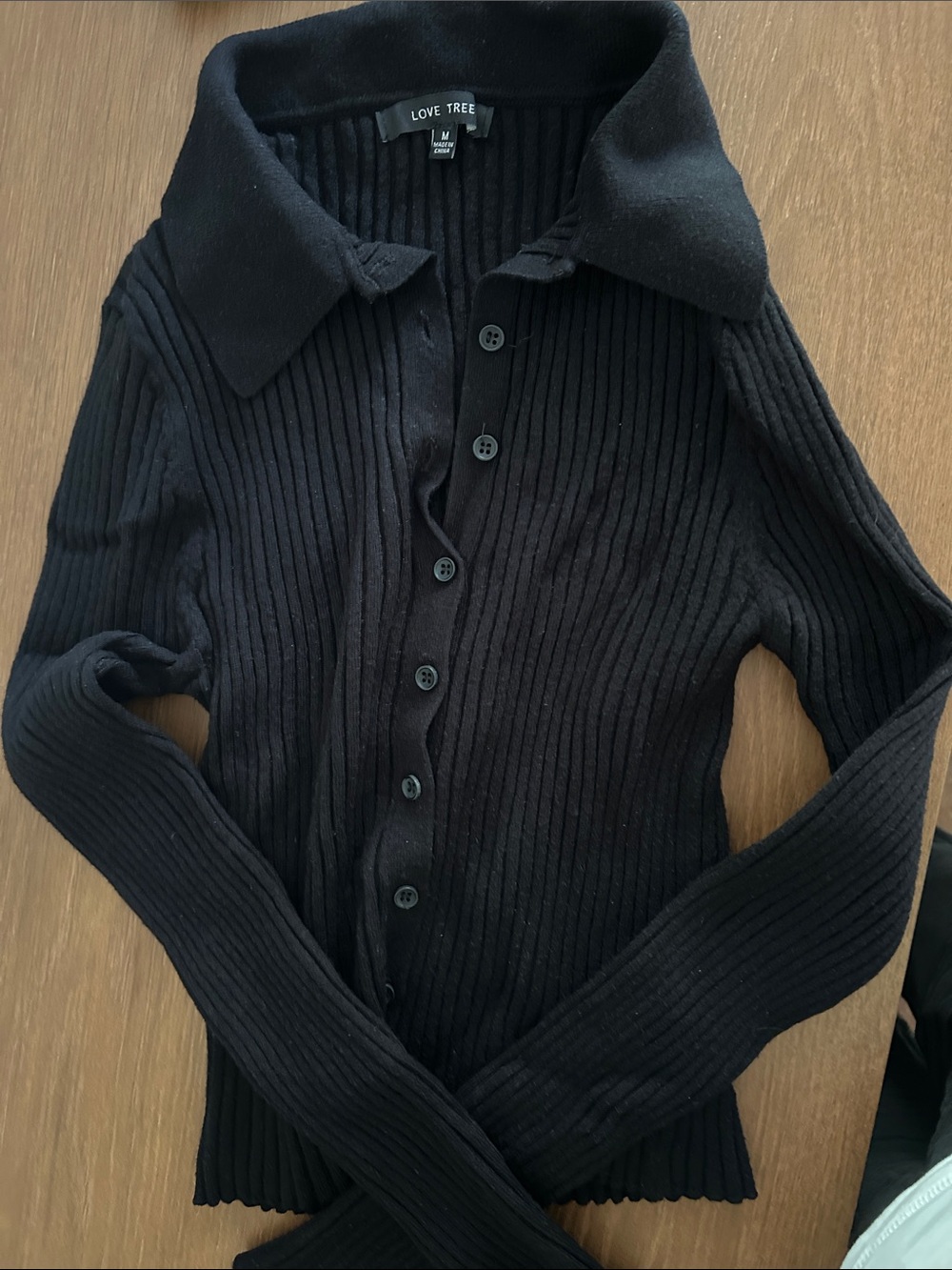 Love Tree ribbed polo cargidan sweater
